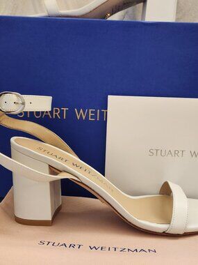 Stuart Weitzman Smooth Calf Leather "NearlyBare" Sandals. NIB. Size 9